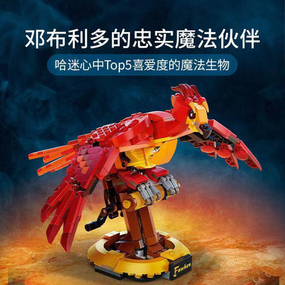 Close-up of feather and wing detail on the phoenix model