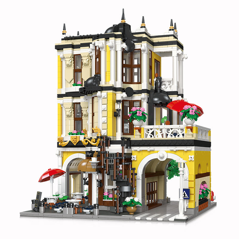tea shop building block set display setting view