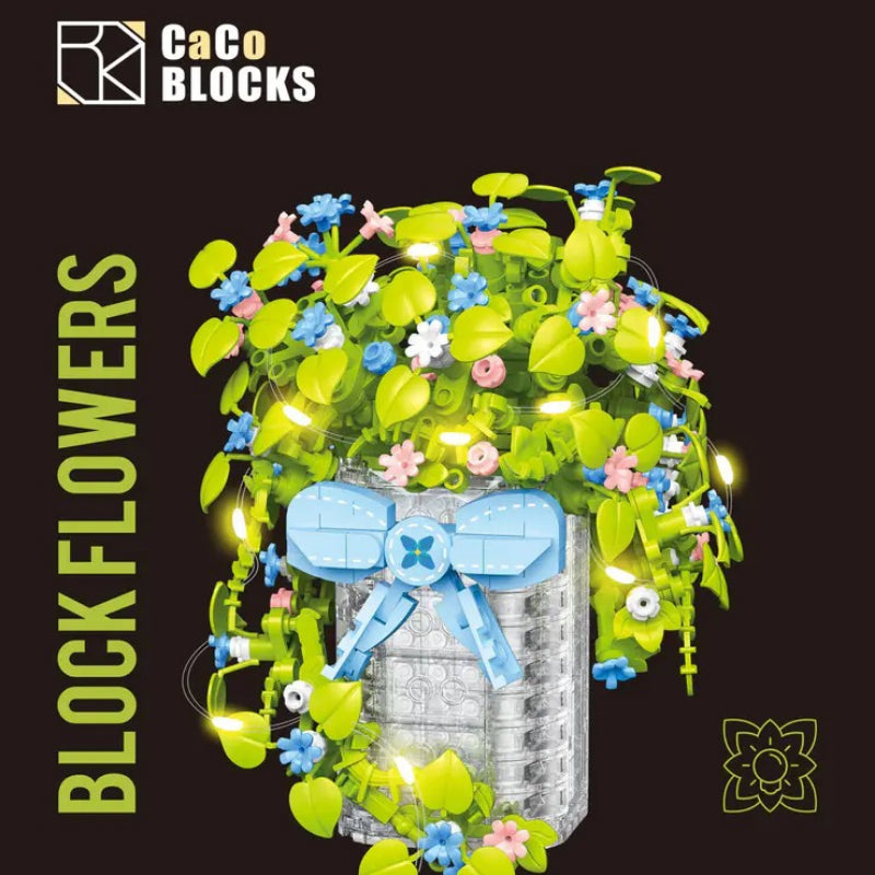 Potted flower brick model version D006-4