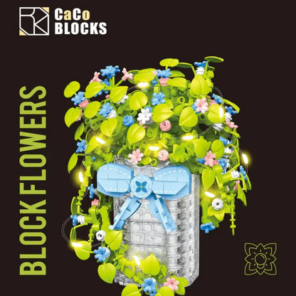 Potted flower brick model version D006-4
