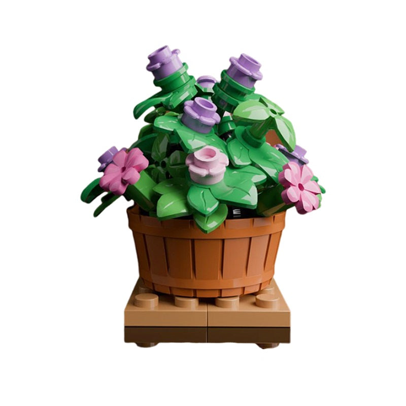 Flowerpot MOC building block set, front view