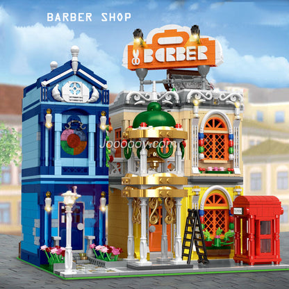 barber shop building block set front view