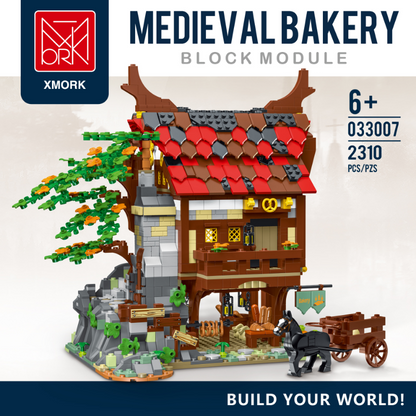 medieval bakery building block set construction detail view