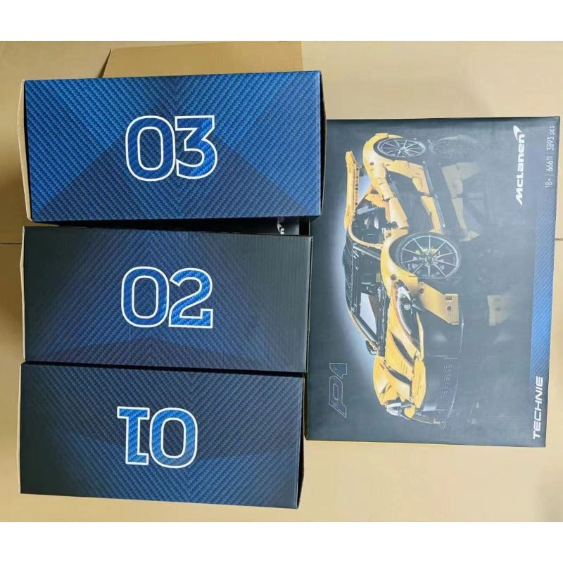 Supercar block set shown with lighting detail