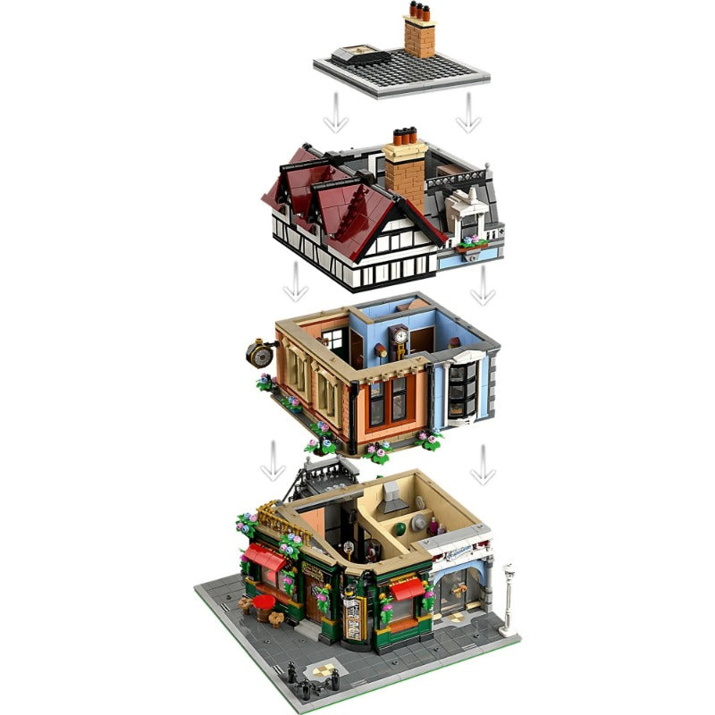 Detail view of the assembled 3266-piece Tudor build