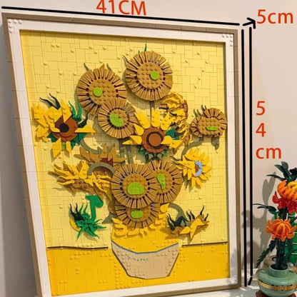 Van Gogh sunflowers building block set assembled display