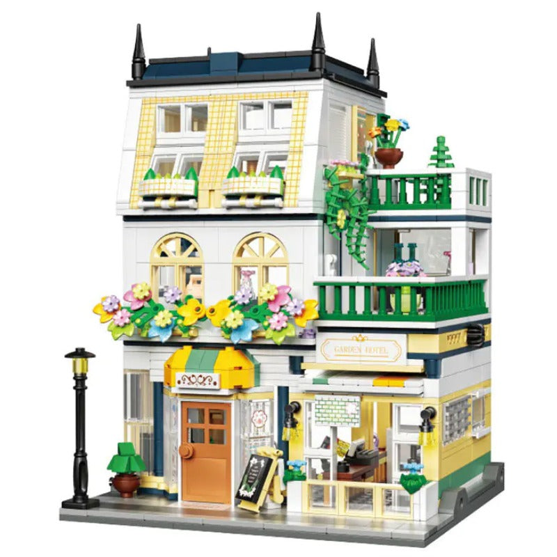 Flower Manor micro brick building block set assembled