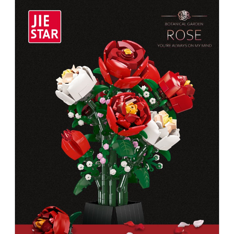 Botanical collection building block sets, rose and succulents