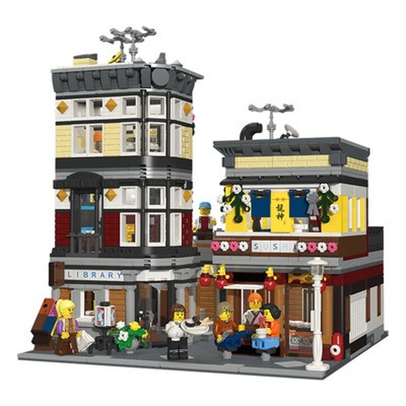 sushi restaurant building block set side profile