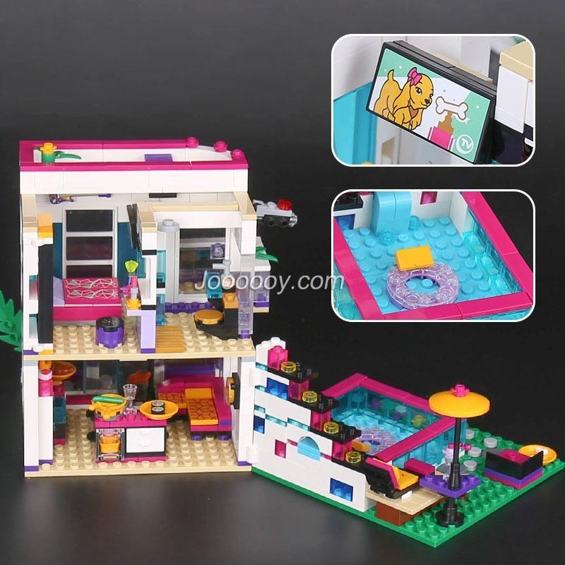 Pop star house building block model exterior side view