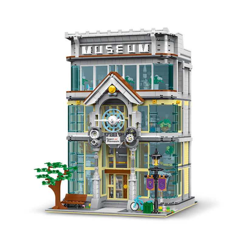 science museum building block set assembled model close-up
