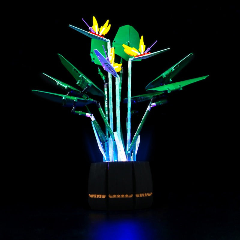 Bird of paradise building block set packaging contents