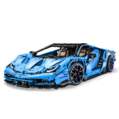 Racing car brick model shown from a side angle