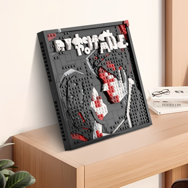 Album mosaic MOC building block set, detail view