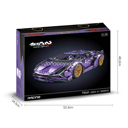 Close-up of the chrome purple body panel detail