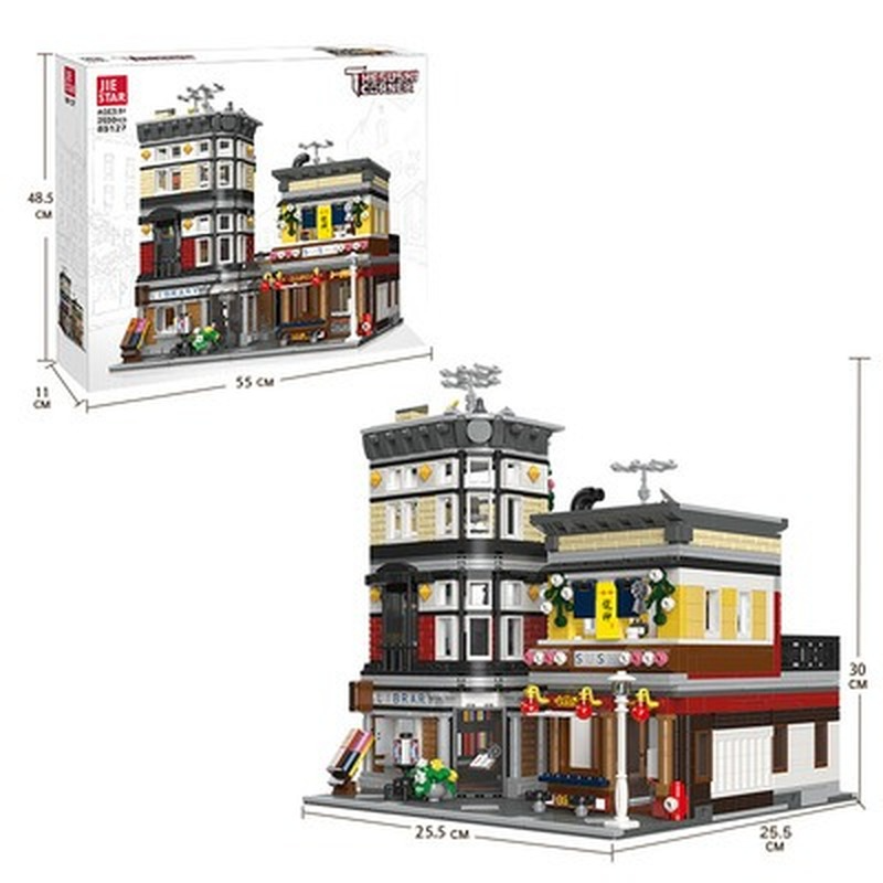 sushi restaurant building block set construction detail view