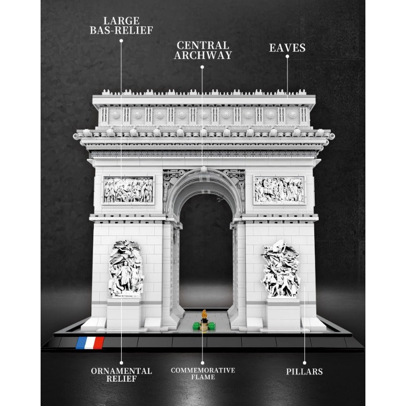 arc de triomphe building block set exterior detail view